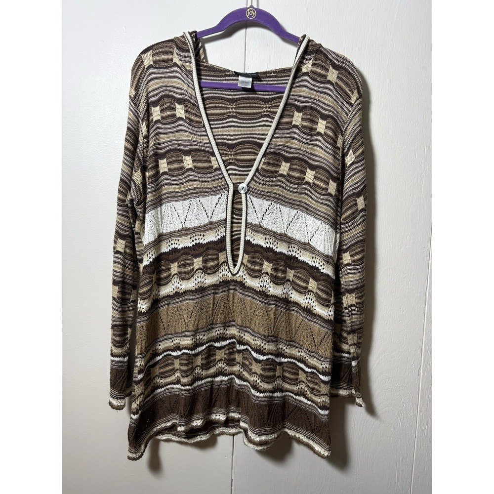 American Attitudes Hoodie Sweater Earthy Crochet Festival Hippie Fairy Whimsy 1X